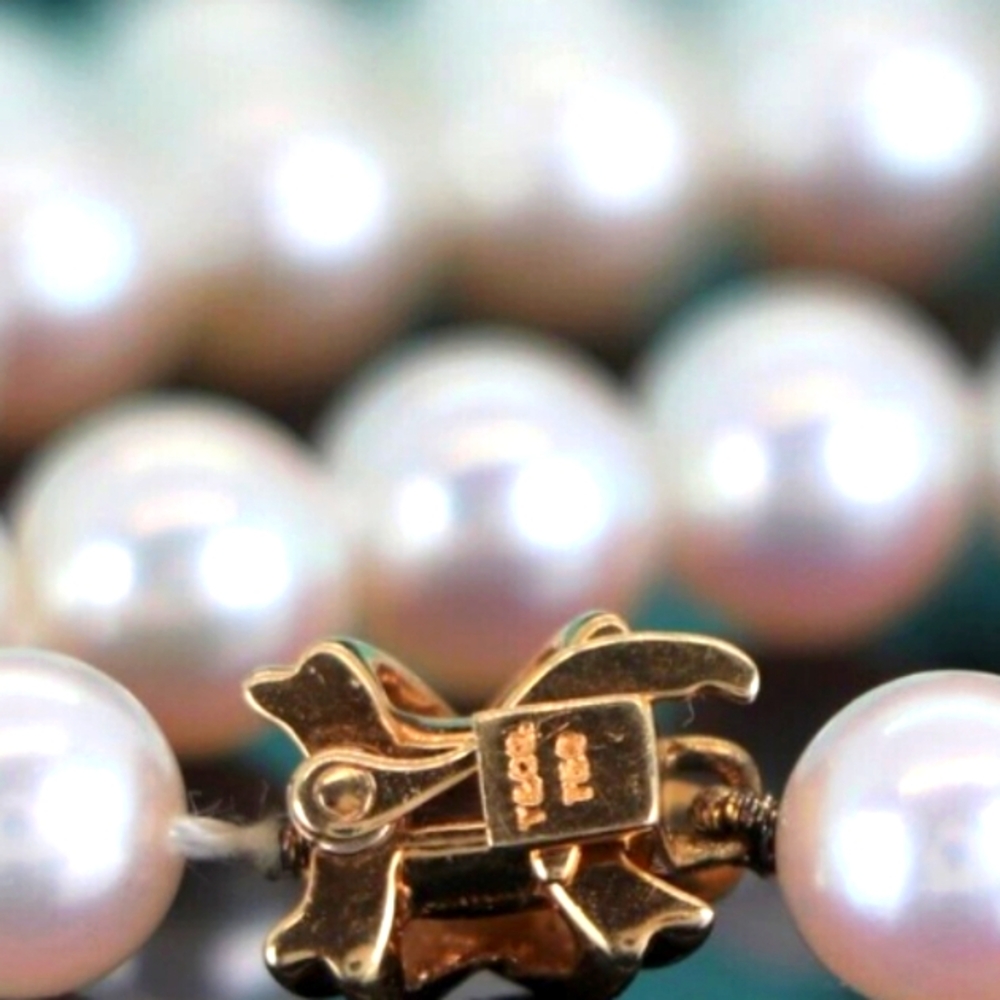 SOLD IN OUR STORE Tiffany & Co. 18K "X" Yellow Gold Cultured Pearls - Picture 3 of 10